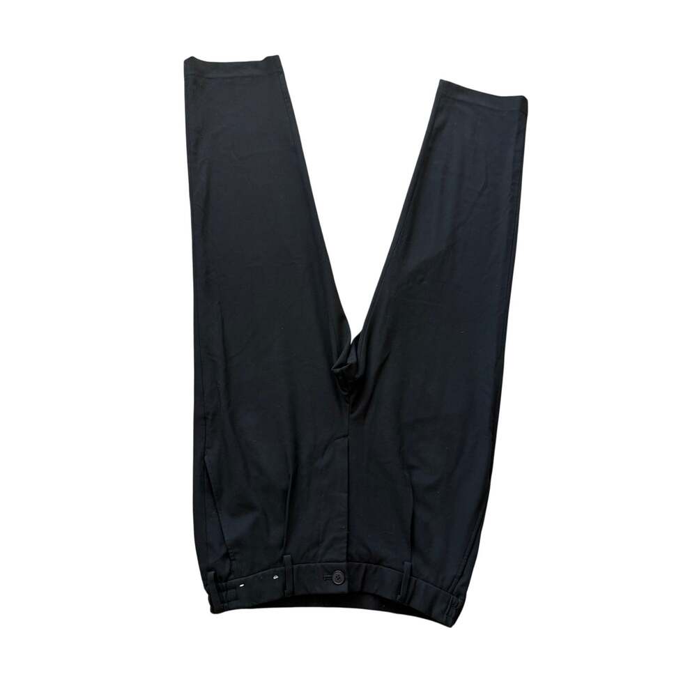 Uniqlo Mens Pleated Wide Pants Small Black Elastic Waist Drawstring Trousers